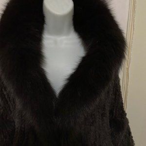 GIORGIO ITALIA BROWN BOLERO FOX AND RABBIT FUR